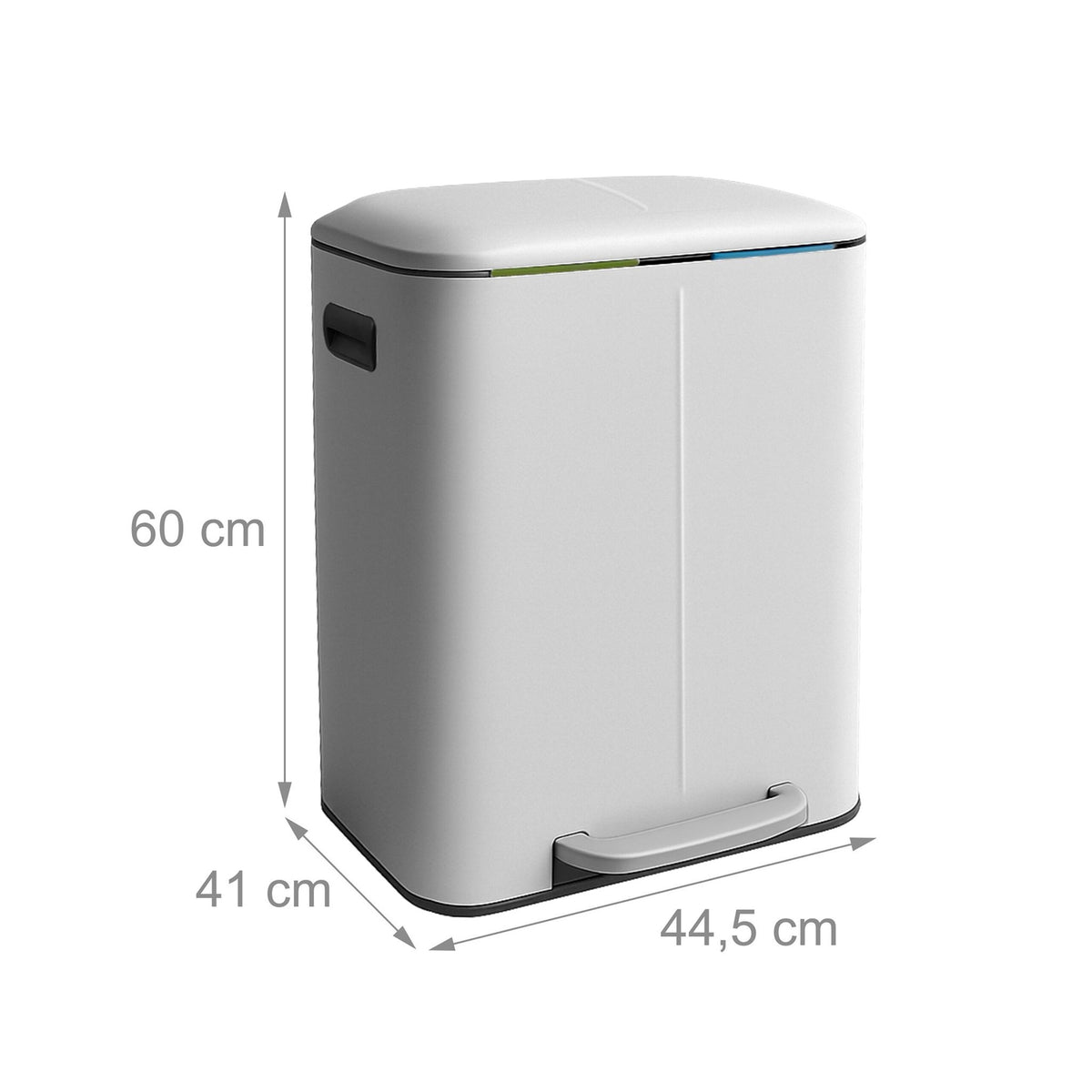 2-Compartment Kitchen Waste Bin with Pedal
