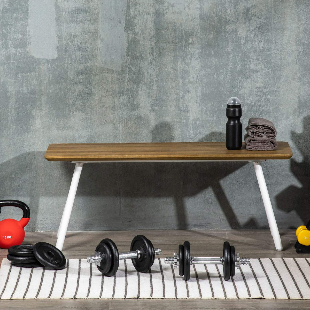 2 In 1 Dumbbell Set, Adjustable Dumbbell Set, 20 Kg, Dumbbell And Barbell With Connecting Tube, Rust-Proof, Anti-Slip