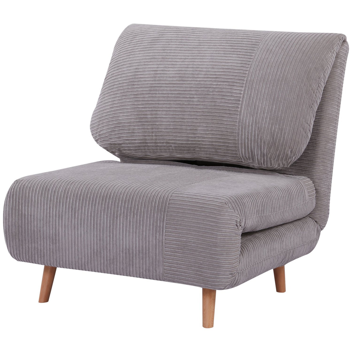 2-In-1 Sofa Bed, Chair Bed, Adjustable Folding Mattress, Guest Bed, Folding Bed, Cord Look For Bedroom And Living Room, Polyester Light Grey
