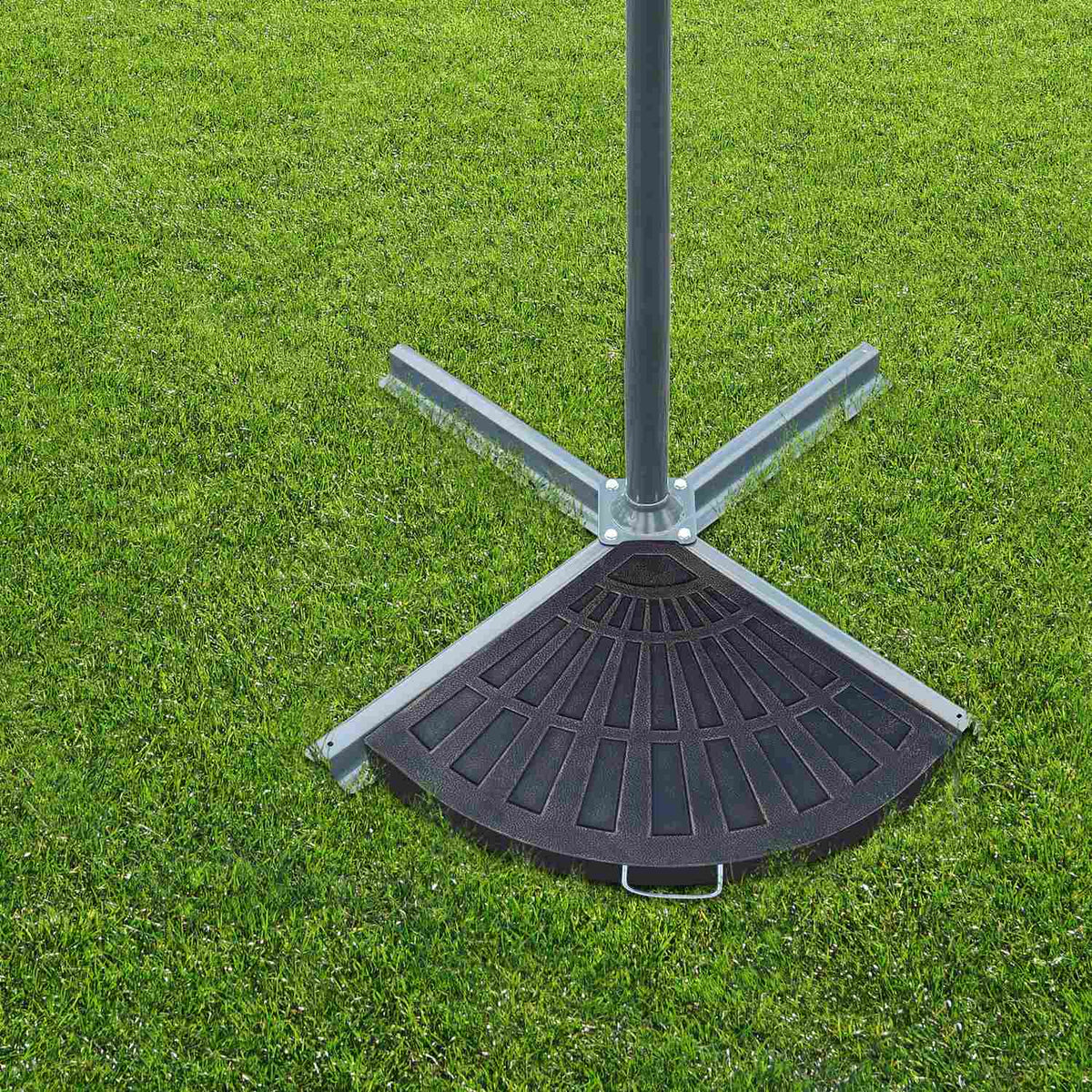 2 Pcs. Set Of Weights For Parasol Stand Plate Umbrella Stand Parasol Base Half Round With Handle Synthetic Resin + Metal Bronze 30 Kg
