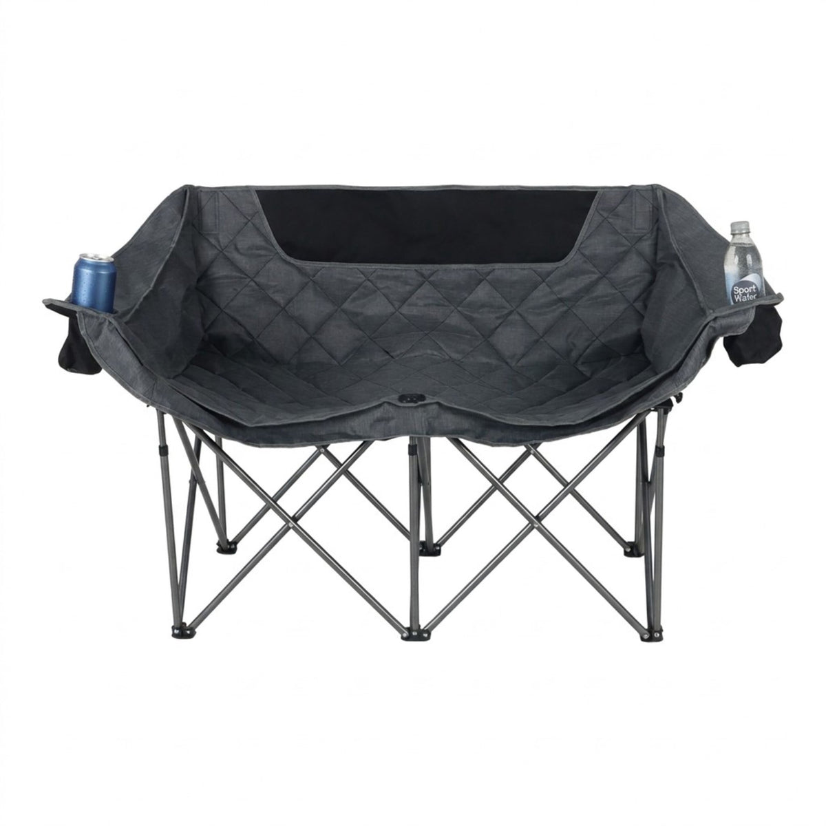 2-Person Folding Camping Chair with Cup Holder