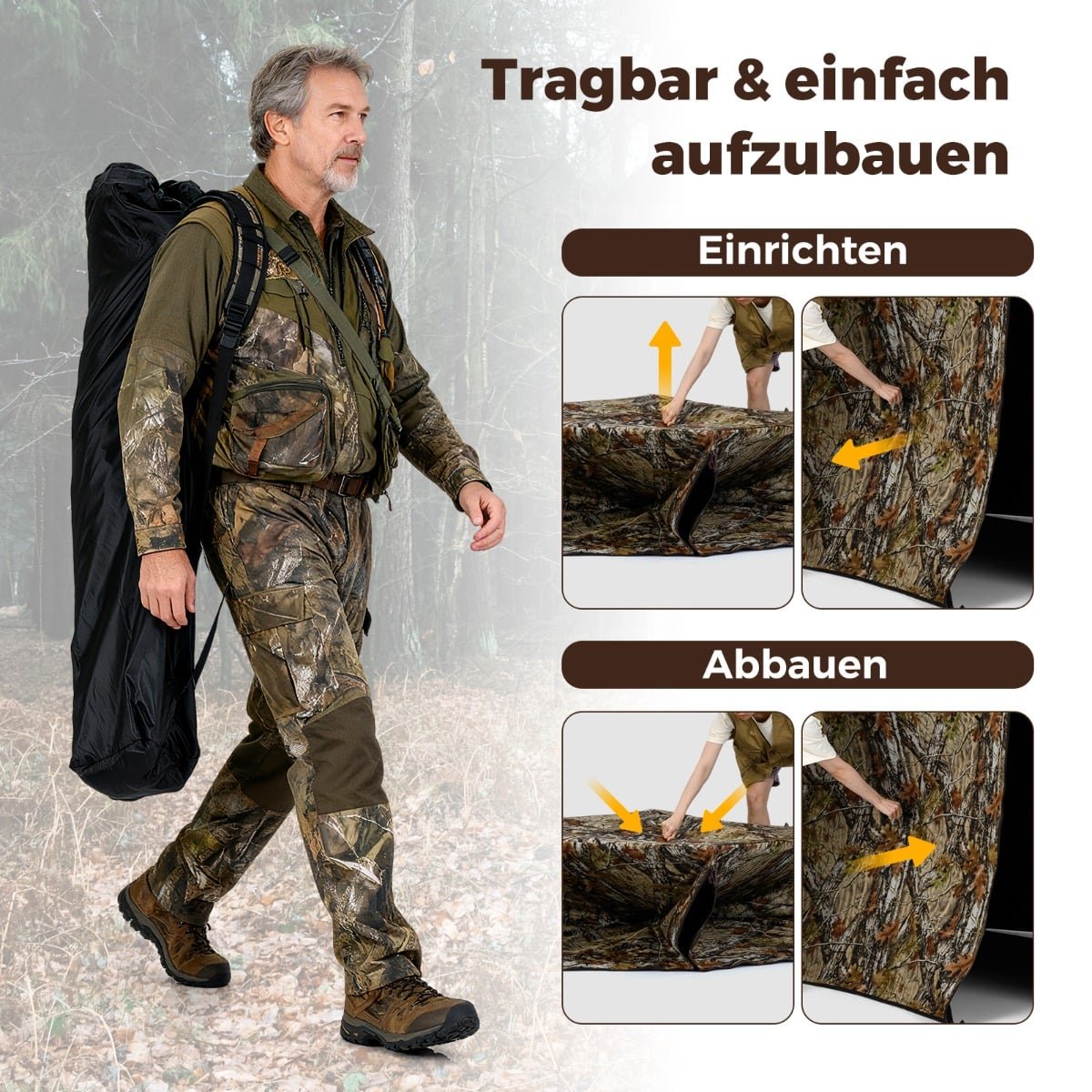 2-Person Hunting Blind with Silent Windows, Camouflage