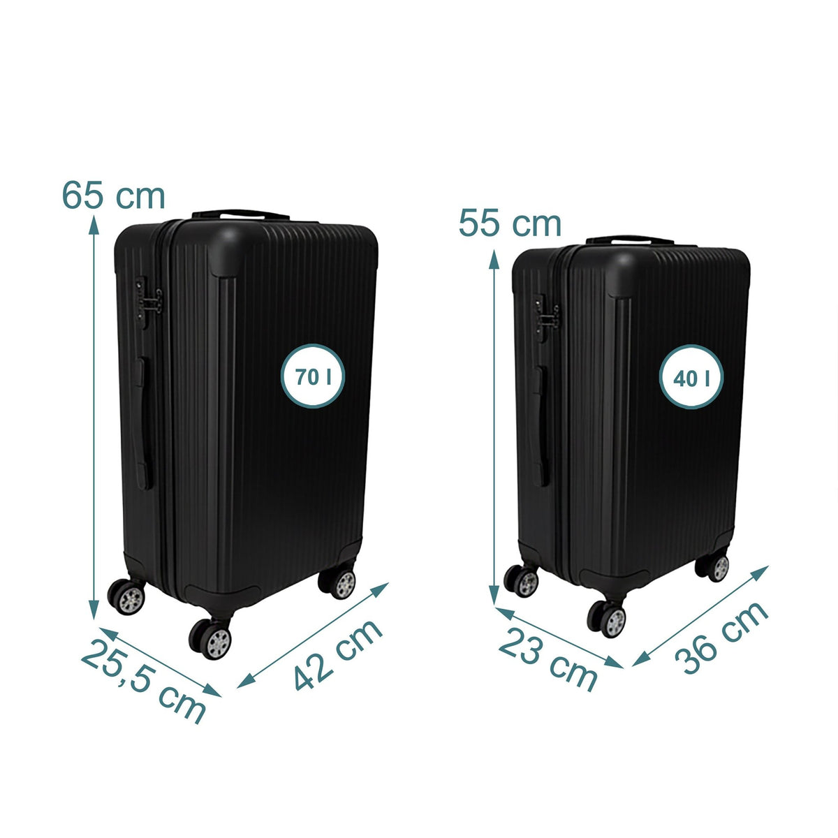 2-Piece Hard-Shell Luggage Set with 360 Wheels
