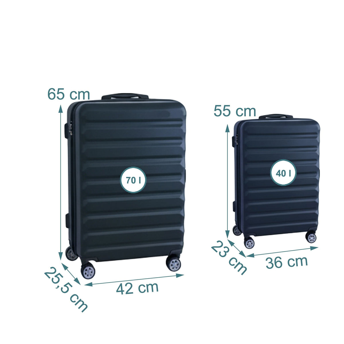 2-Piece Hard-Shell Luggage Set with Wheels