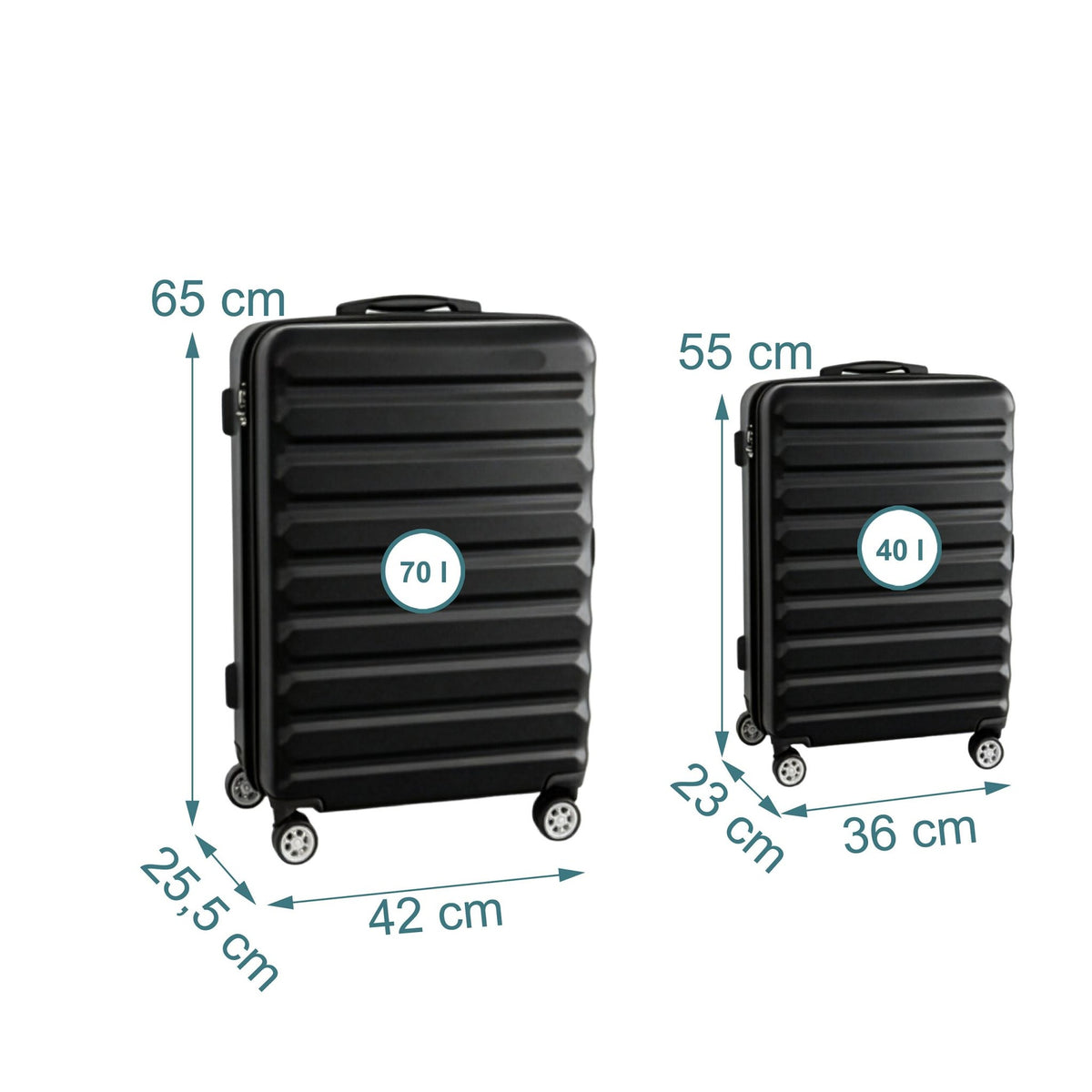 2-Piece Hard-Shell Luggage Set with Wheels