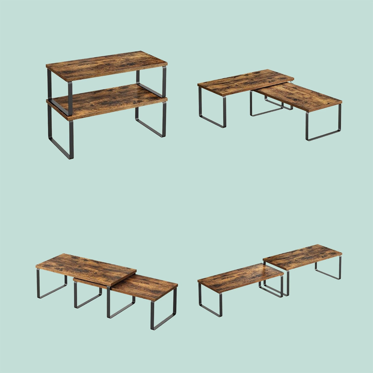 2-Piece Shelf Set – Space-Saving Cupboard Organizers