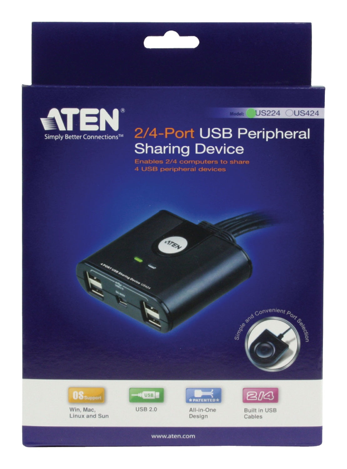 2-Port USB Switch Black