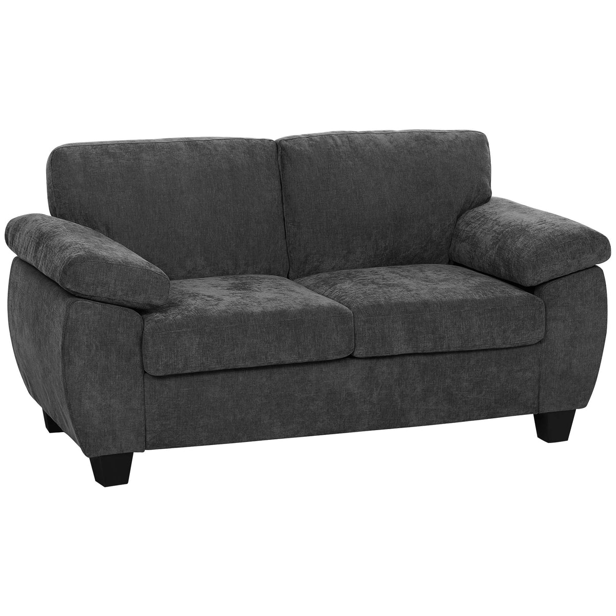 2-Seater Chenille Sofa, 156 cm, Dark Grey, 300 kg Capacity