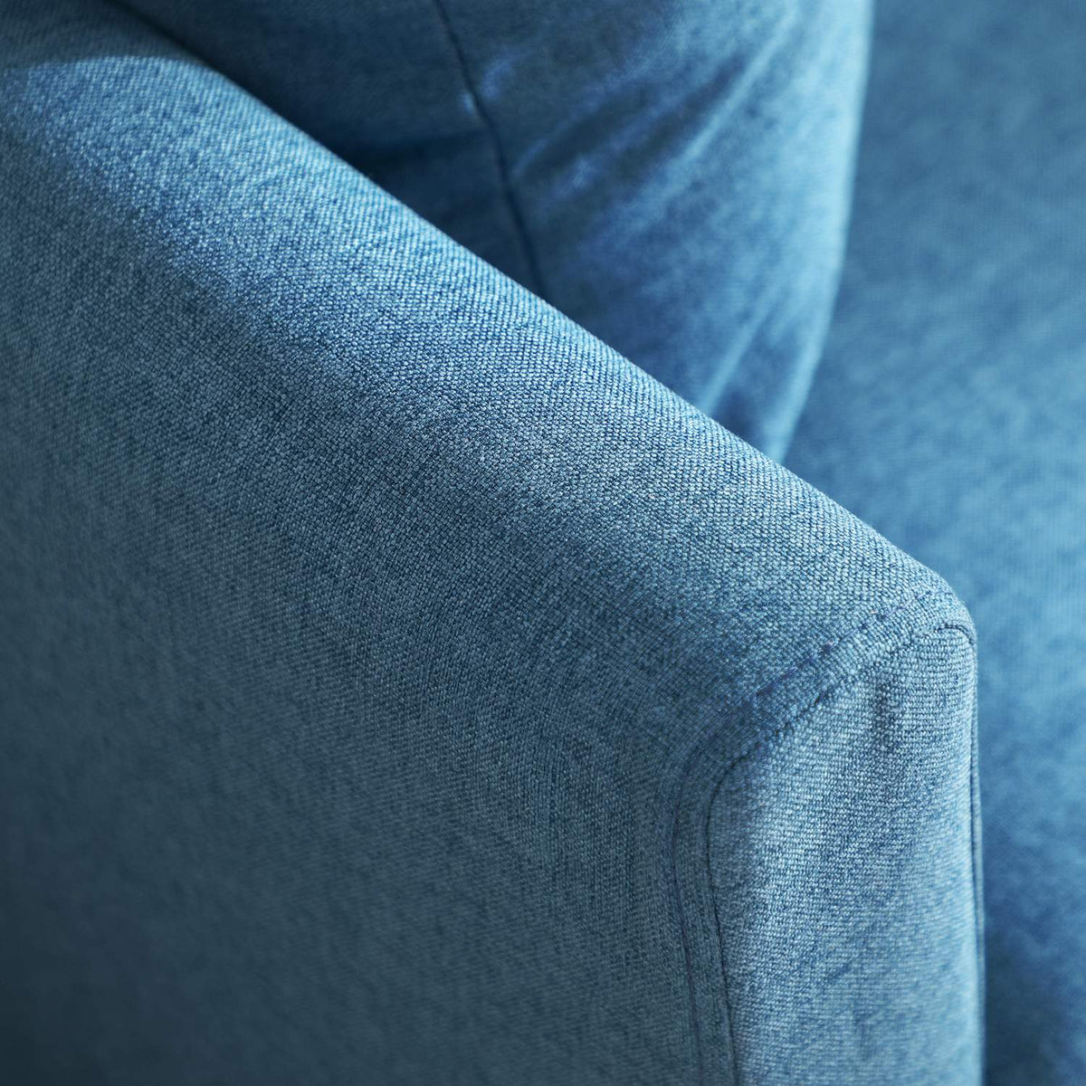 2-Seater Sofa Double Sofa Linen Look Two-Seater Cushion Wooden Legs Up To 150Kg Blue 137X78X78Cm