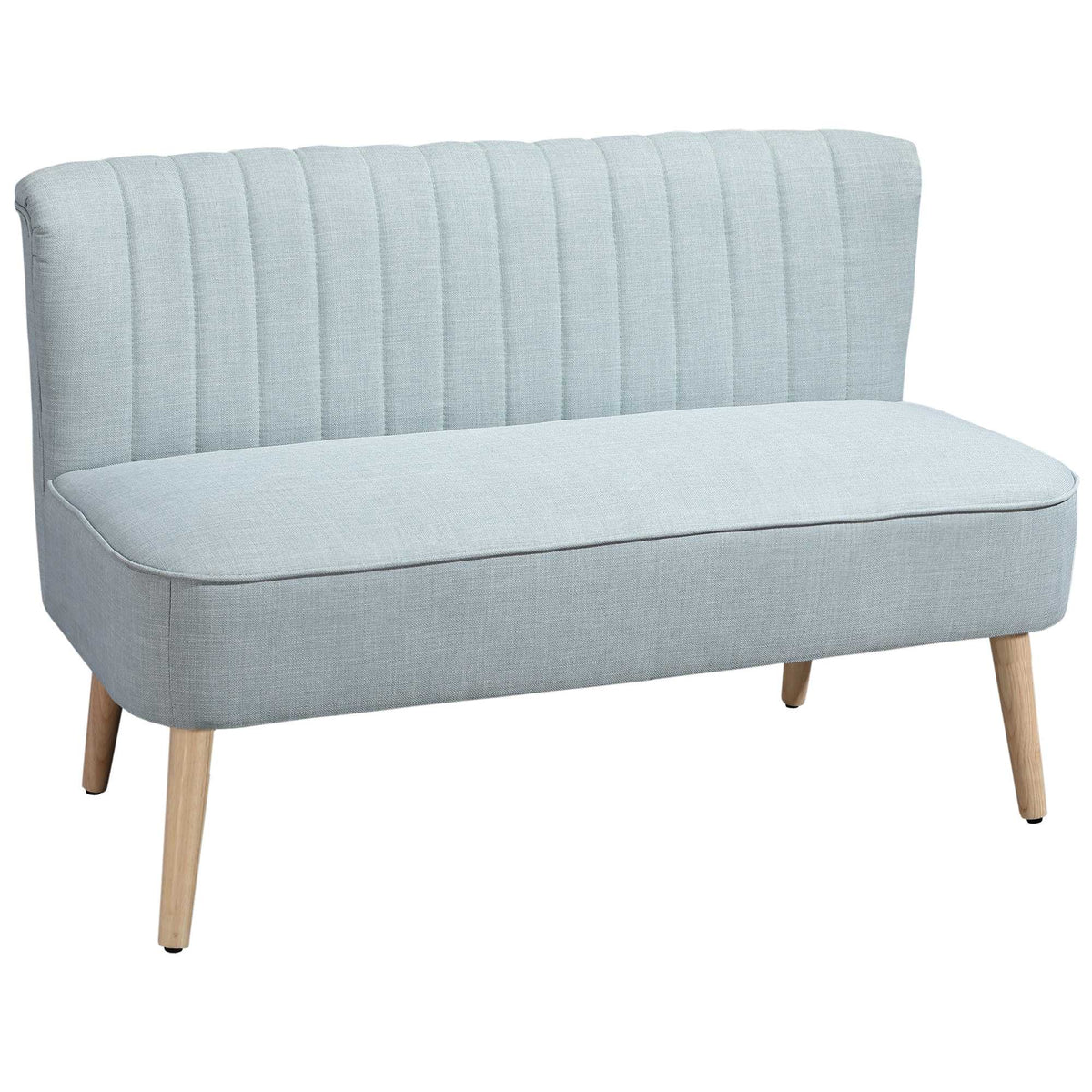 2-Seater Sofa, Light Green, Linen Cover, 220 kg