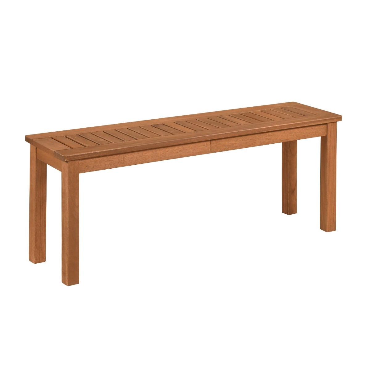 2-Seater Wooden Garden Bench, Teak Oil Finish, 120cm