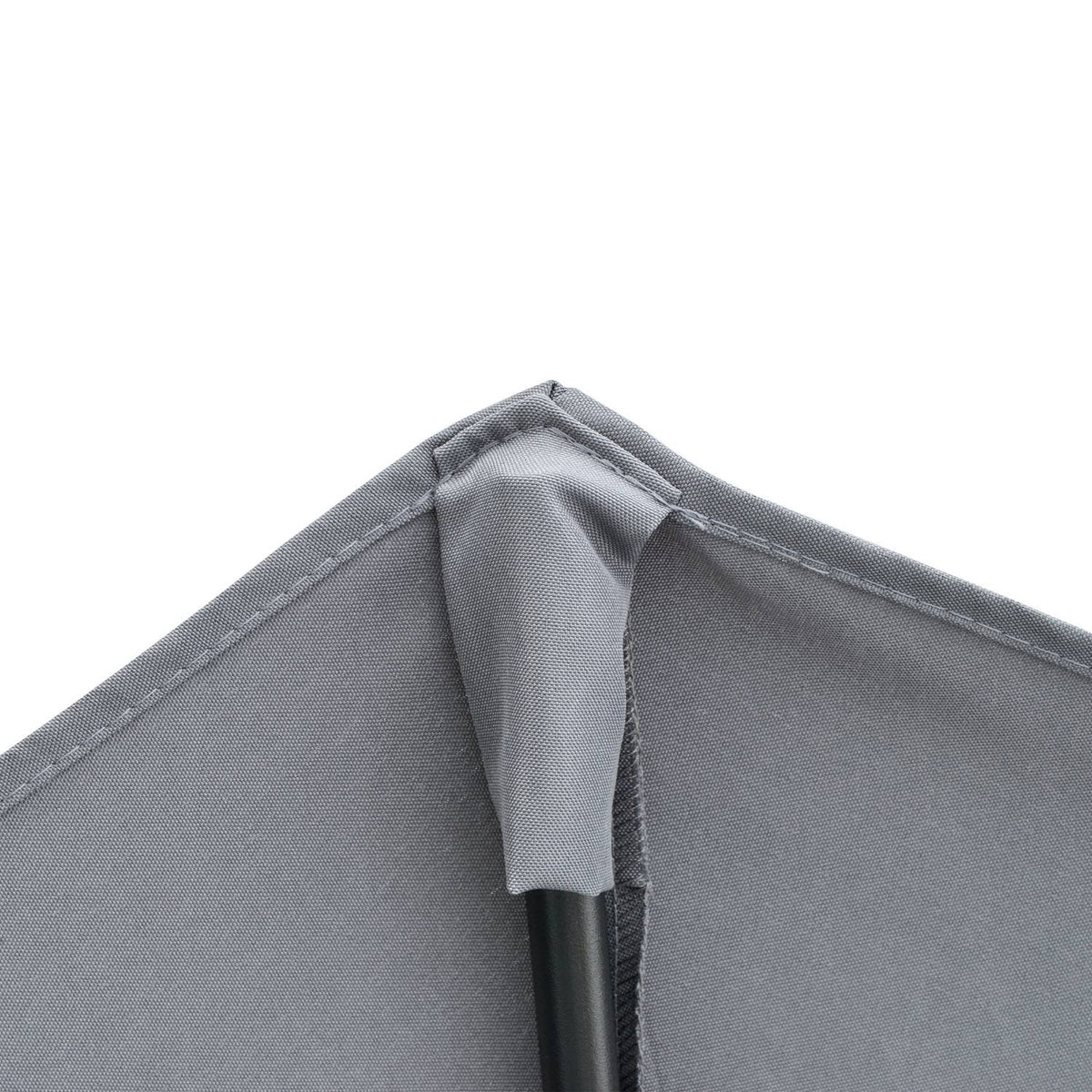 2 X 2 M Parasol Half-Round Parasol Balcony Umbrella With Holder Waterproof For Garden Terraces Yards 100% Polyester Dark Grey