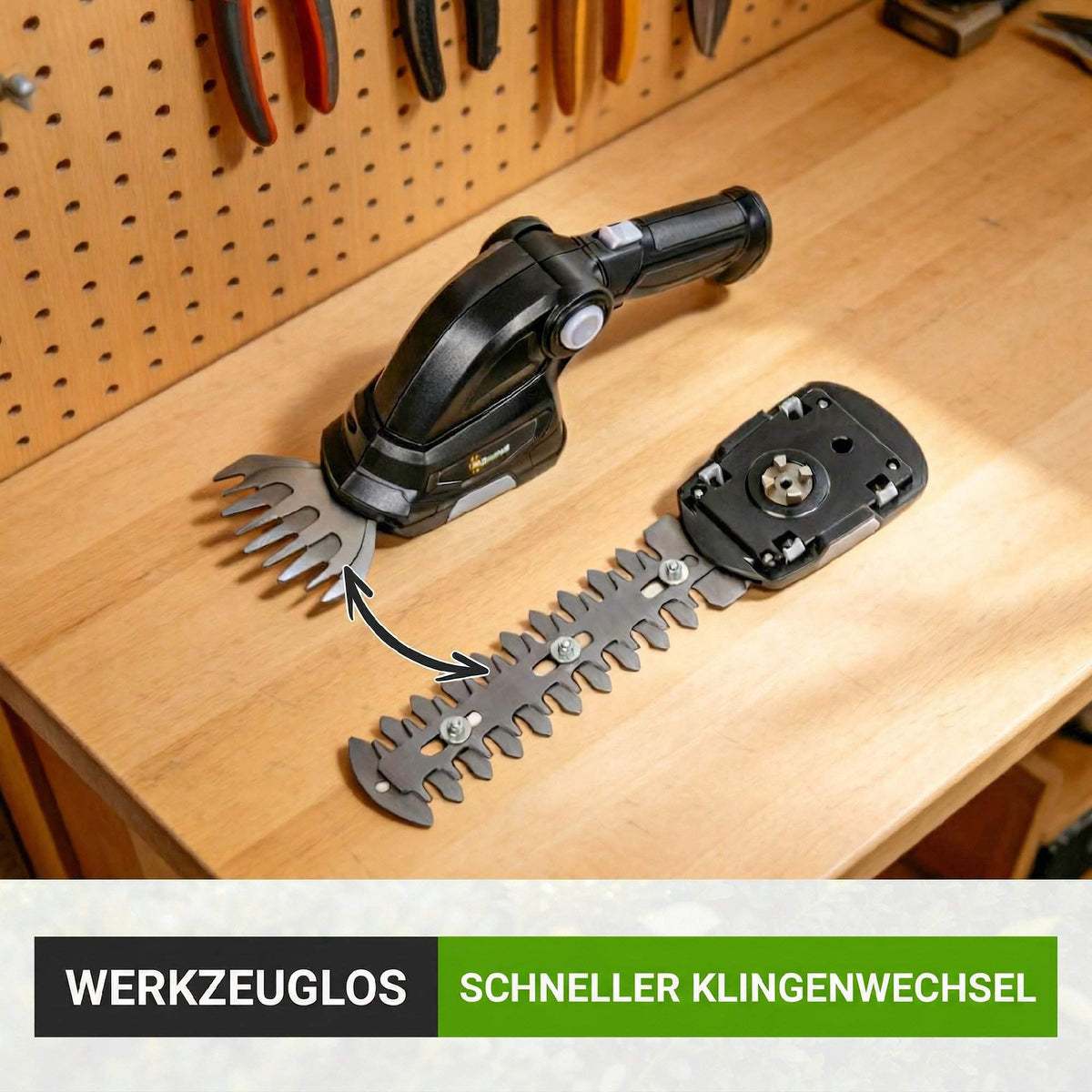 2-in-1 Cordless Hedge & Grass Shear, 7.2V, Rechargeable