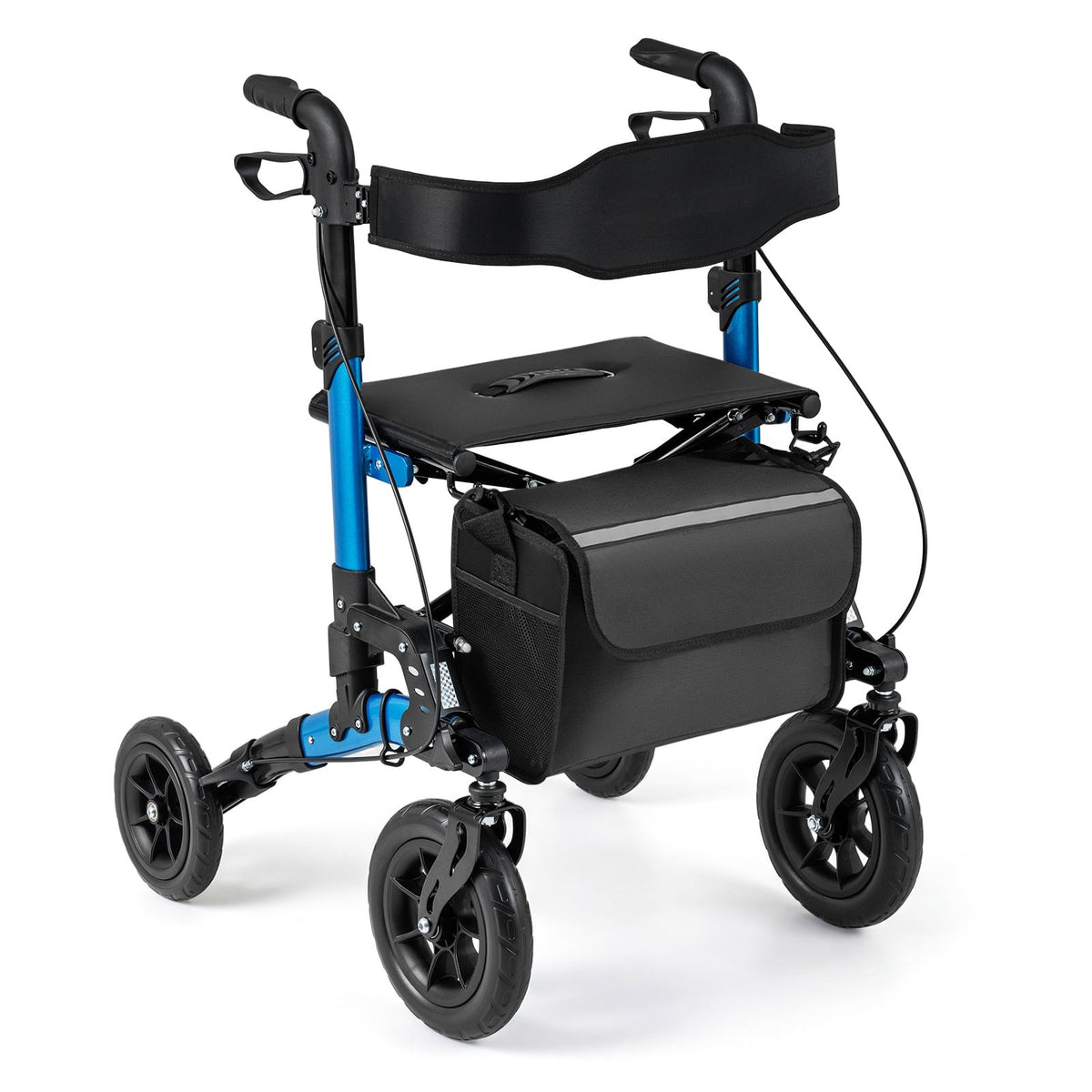 2-in-1 Rollator & Wheelchair, Folding, Supports 136 kg