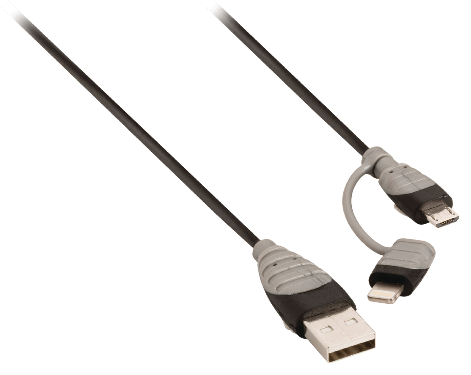 2-in-1 Sync and Charging Cable USB A male - Micro B male 1.00 m Black + Lightning adapter