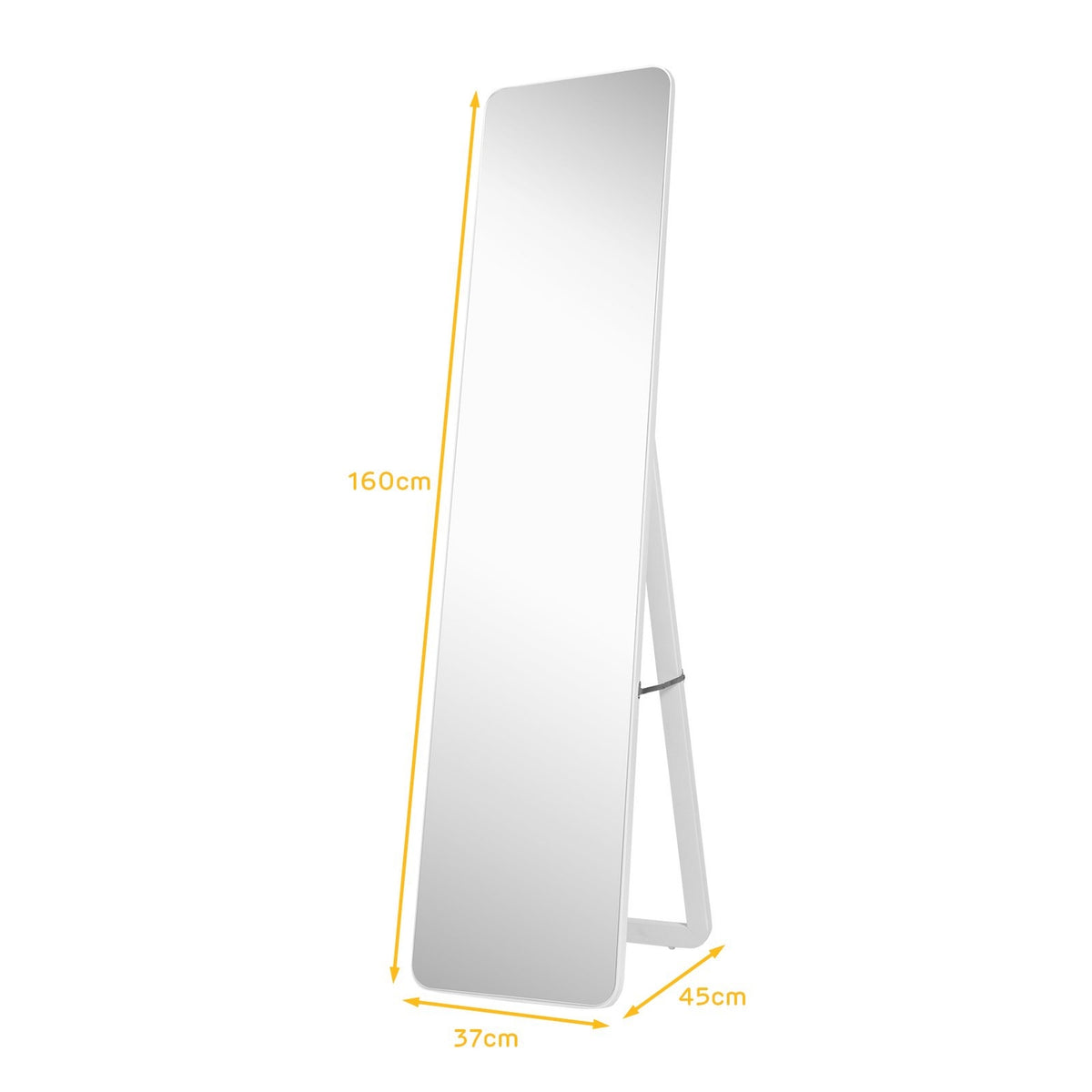 2 in 1 full-length mirror, standing mirror and wall mirror 160 x 37 cm white