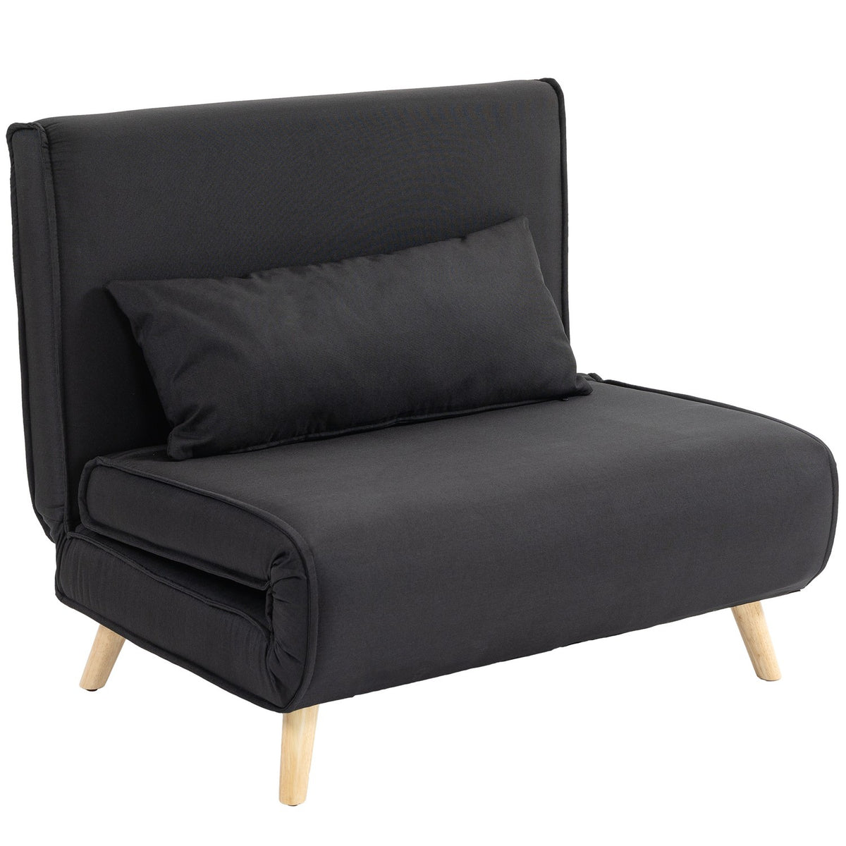2-in-1 sleeping chair, up to 350 kg, sofa bed with bed function, decorative cushions, folding chair with adjustable backrest, linen look