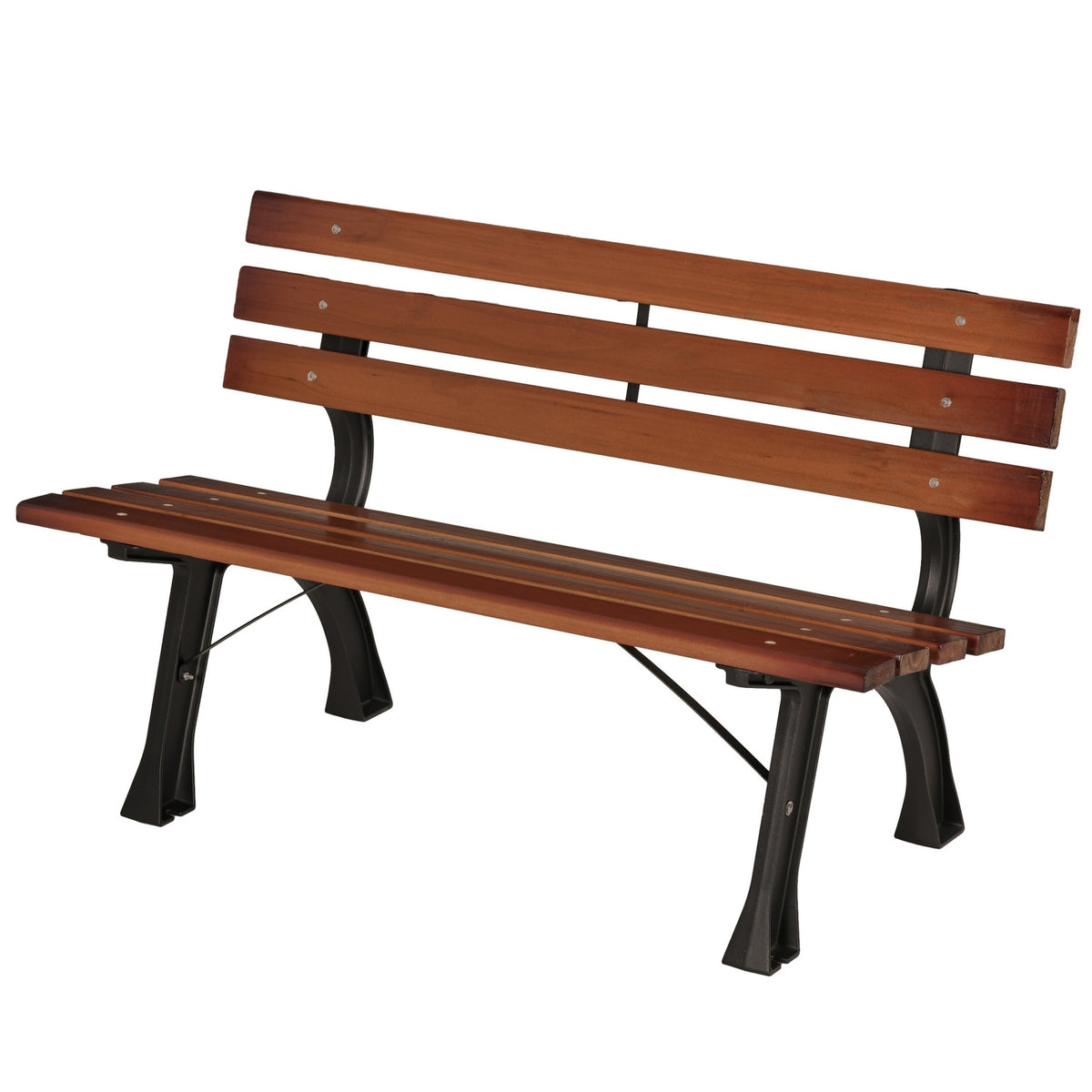 2-seater garden bench max. 240 kg, park bench with backrest, wooden Frisian bench for garden and balcony 120 x 57 x 70 cm