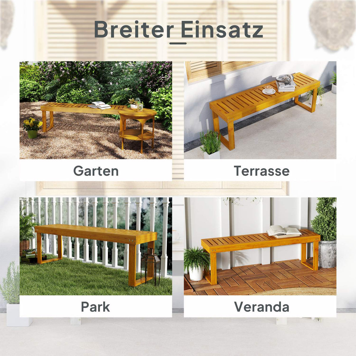 2-seater garden bench, weatherproof bench made of wood, 300 kg load-bearing park bench with slatted seat, garden furniture, balcony bench for garden, balcony, terrace, park, yard, veranda 128 x 51 x 73 cm, teak