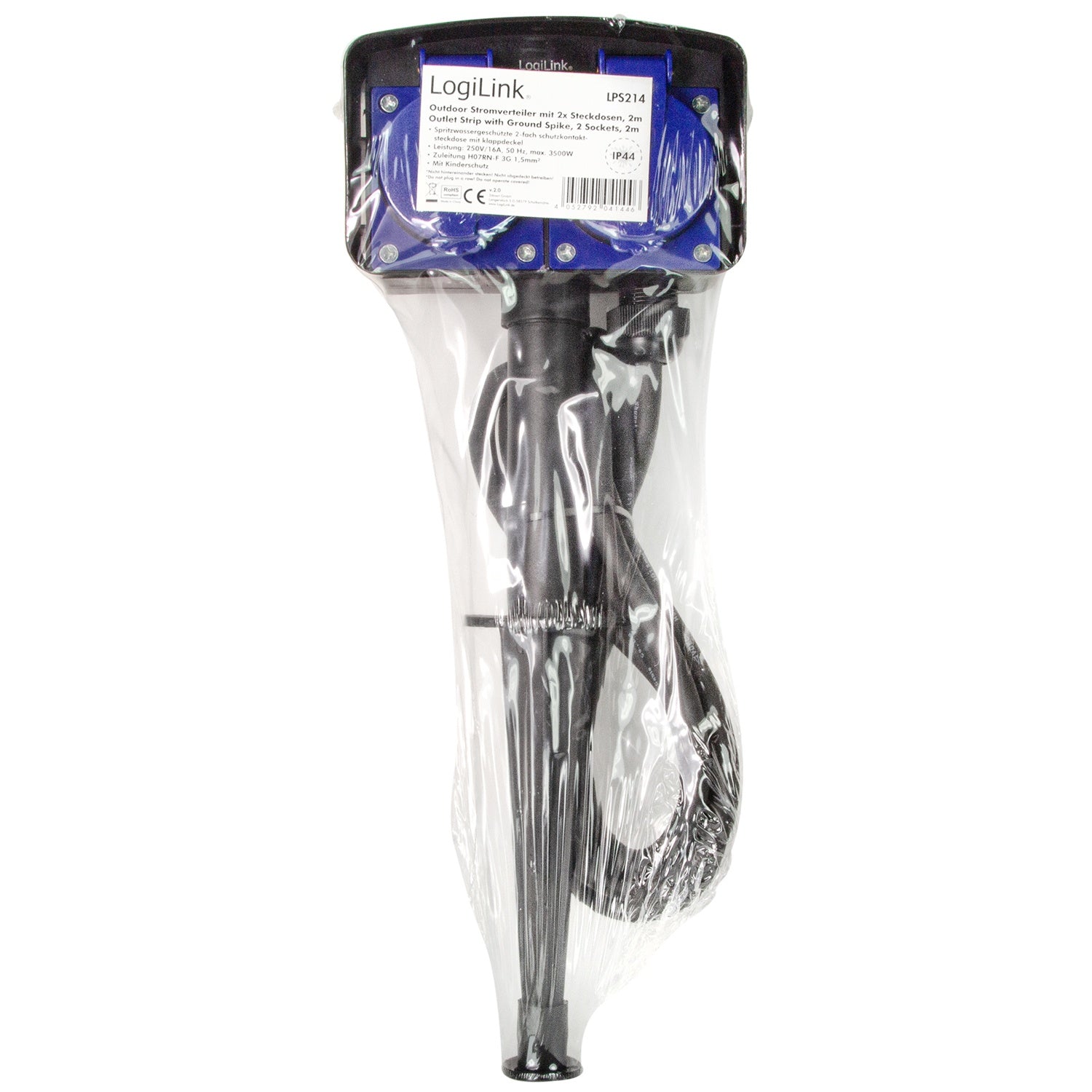 2-way socket outlet with spike Outdoor use 2m