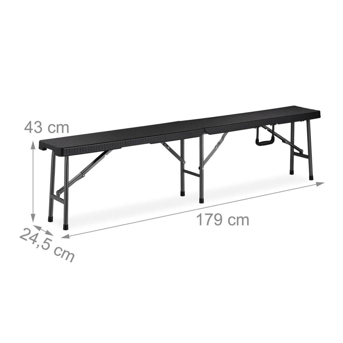 2x Folding Benches Black