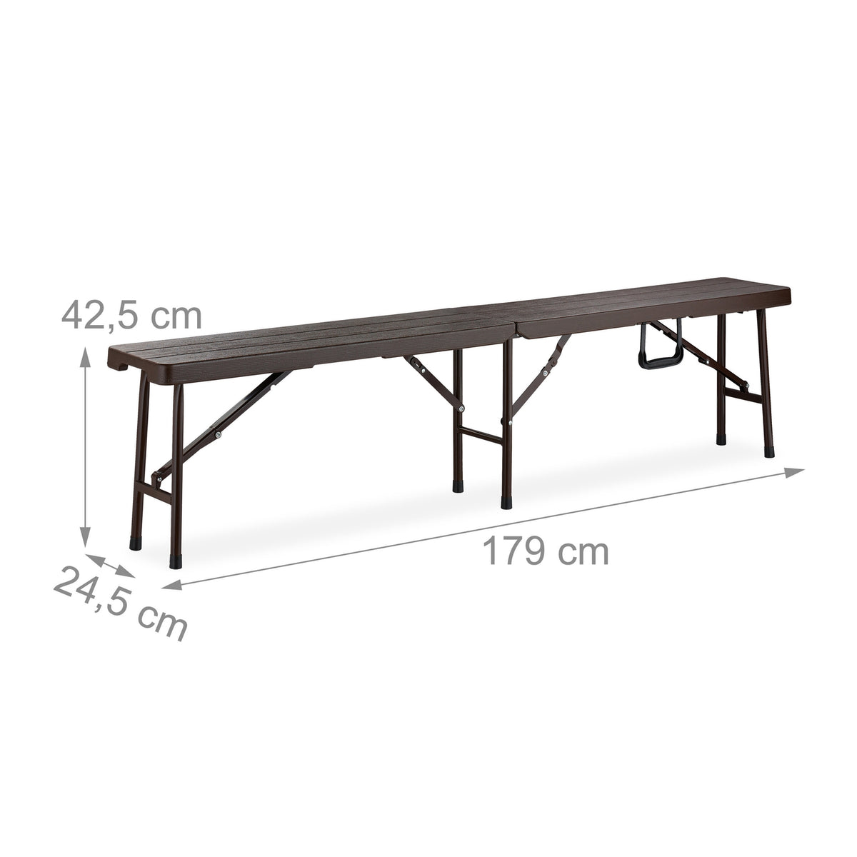 2x Folding Benches Brown
