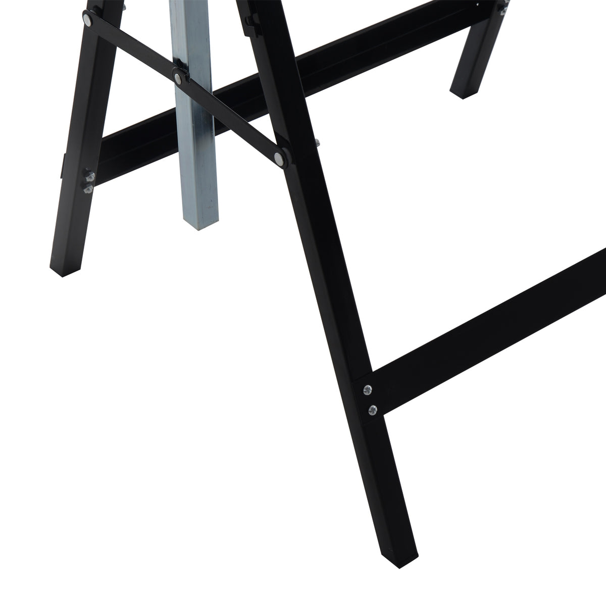 2 x scaffolding trestle, folding trestle, height adjustable up to 200 kg, made of steel, black, 68 x 58 x 80-130 cm for construction work and DIY enthusiasts