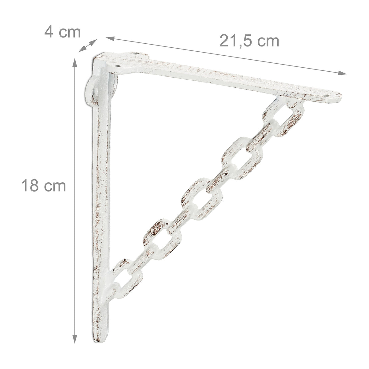 2x shelf bracket in cast iron with chain