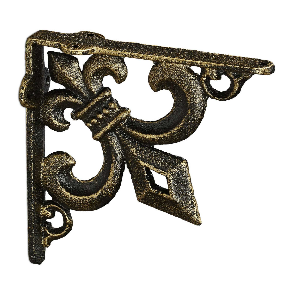 2x shelf bracket with French lily cast iron