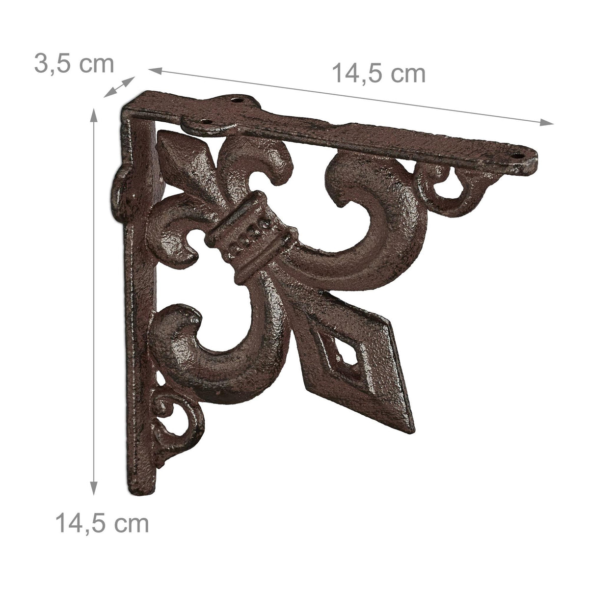 2x shelf bracket with French lily cast iron