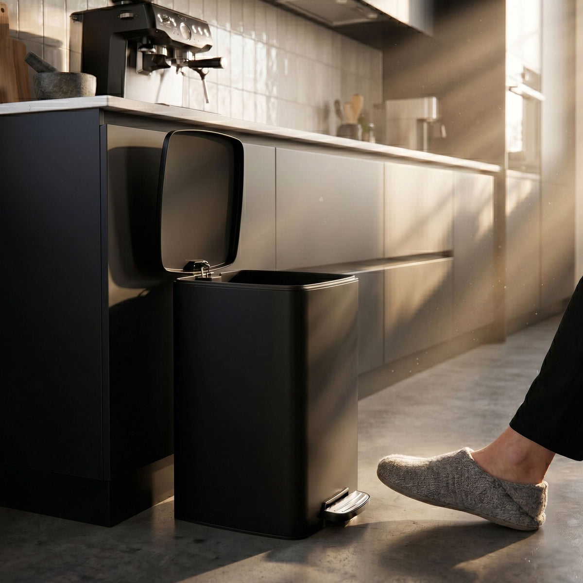 30L Black Pedal Bin with Soft-Close Lid