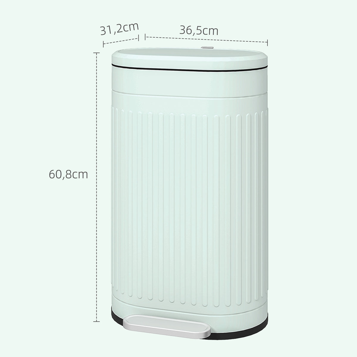 30L Metal Pedal Bin, Soft-Close, Removable Inner Bucket