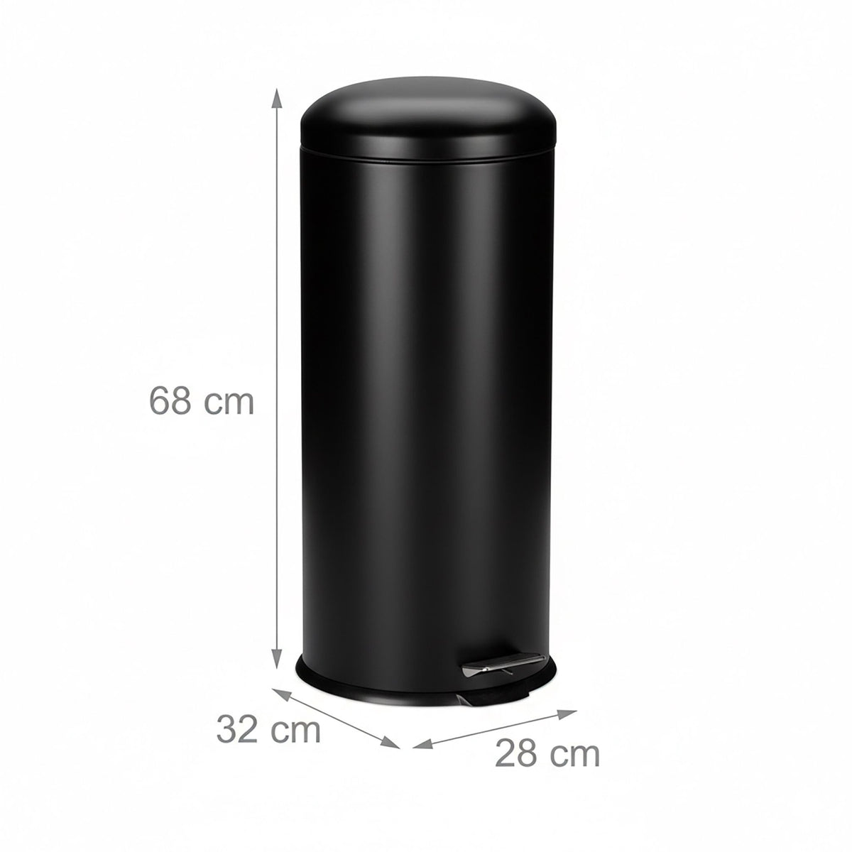 30L Metal & Plastic Pedal Kitchen Bin