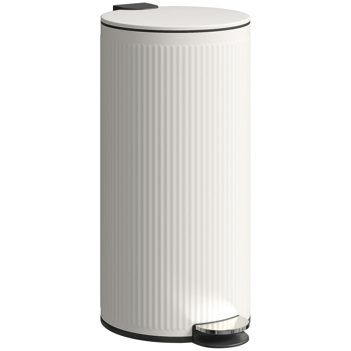 30L Pedal Bin with Soft-Close Lid, Black Metal