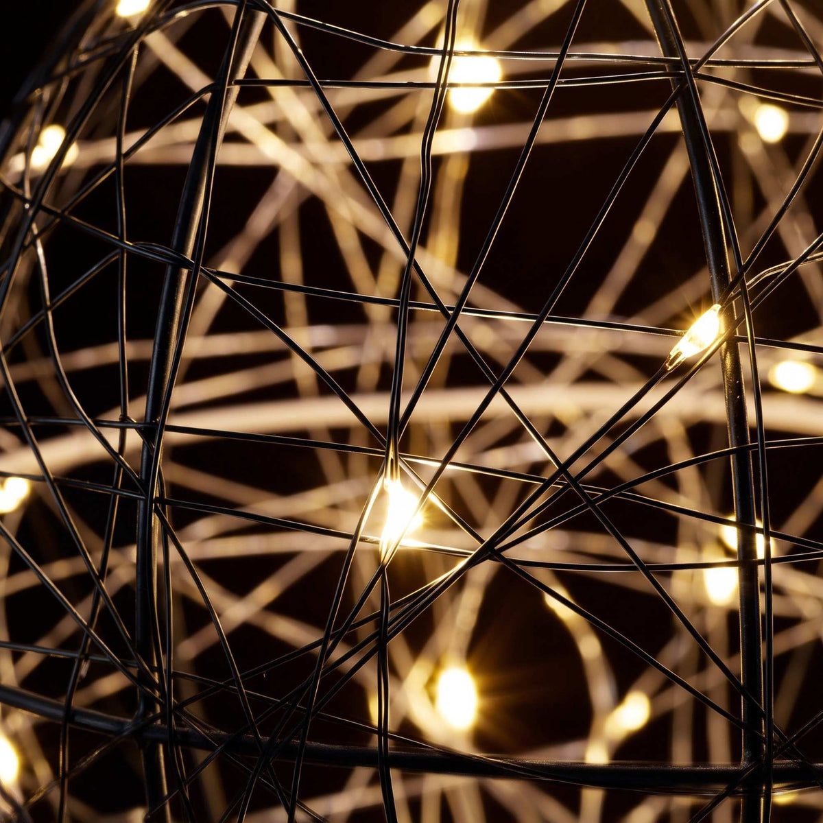 30 cm Black LED Decor Orb – Warm White Light