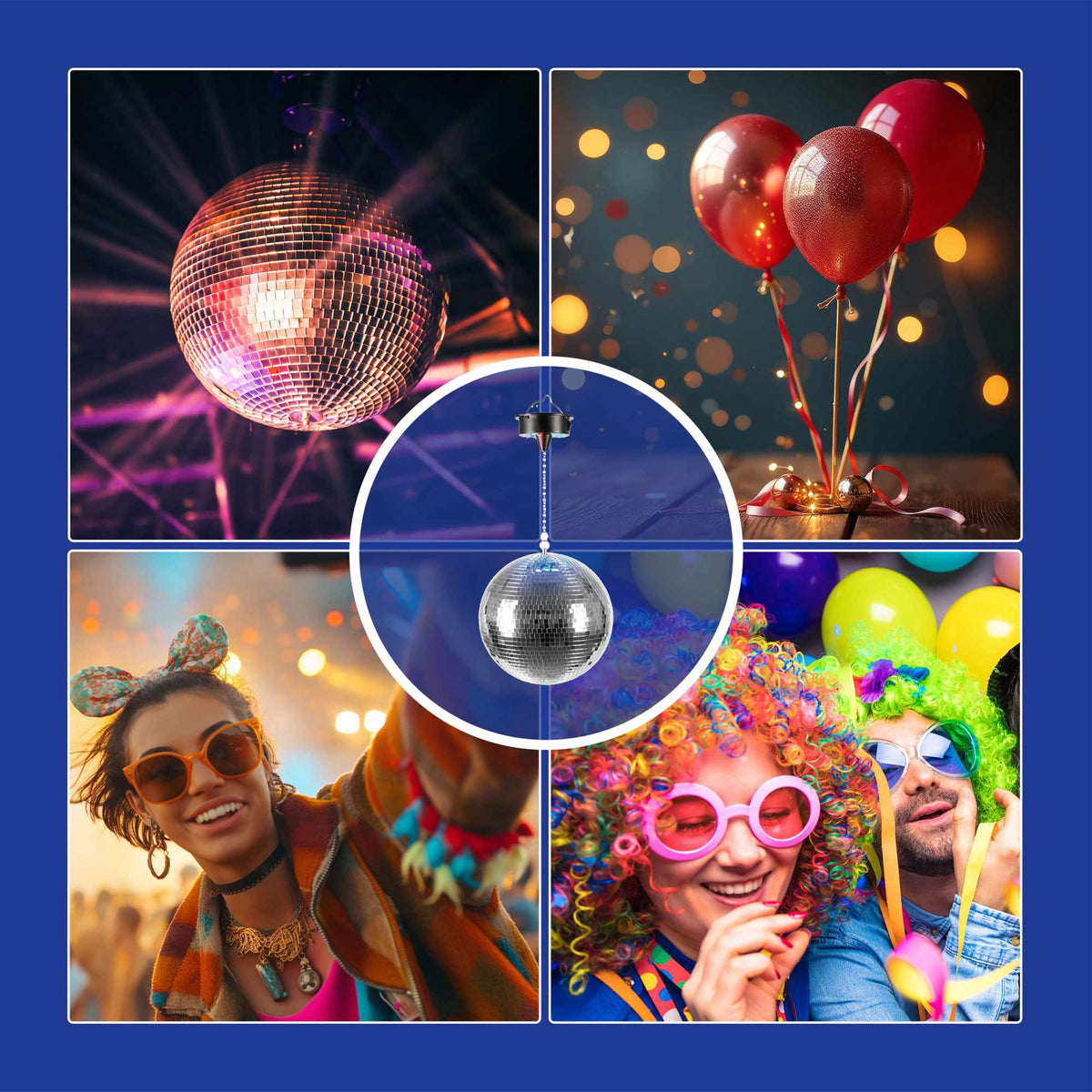 30 cm Disco Ball with Motor & LED Light Effects