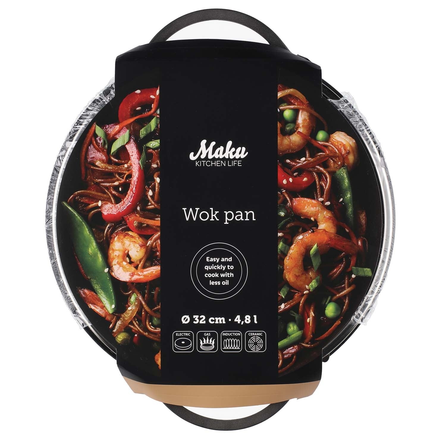 32 cm Cast Aluminum Wok Pan