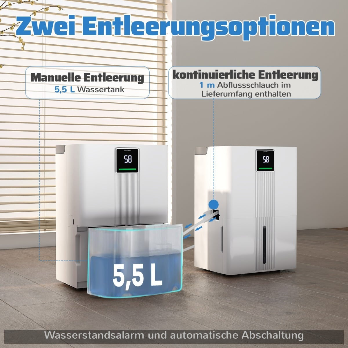 35L/Day Home Dehumidifier, 3 Modes, Quiet, White