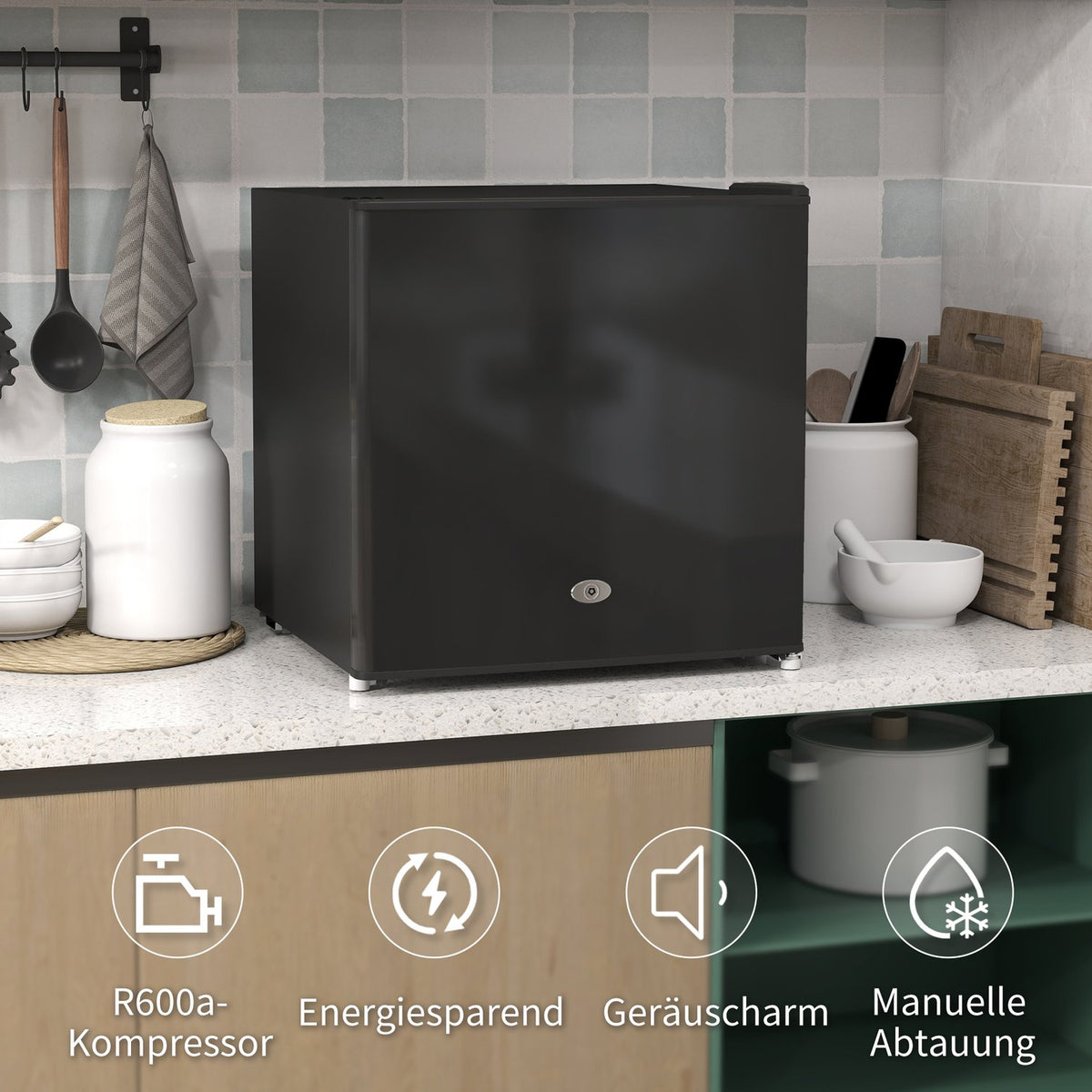35L Mini Freezer, Electric, Black, Adjustable Thermostat