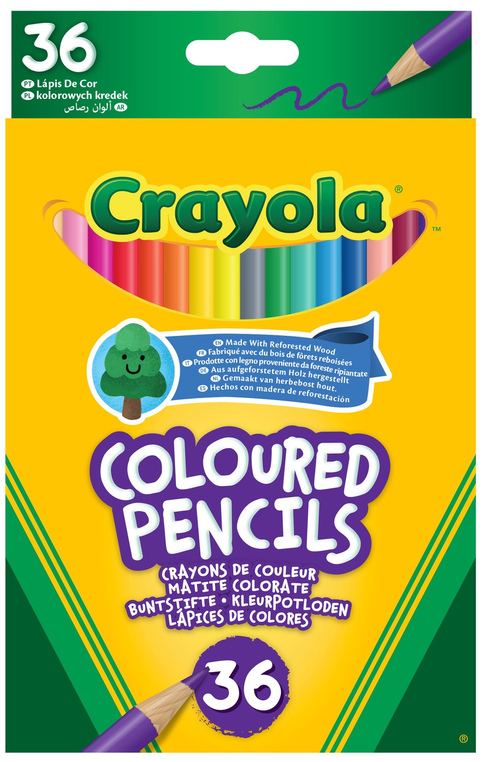36 Coloured Pencils, Eco-Friendly, Smooth Lines