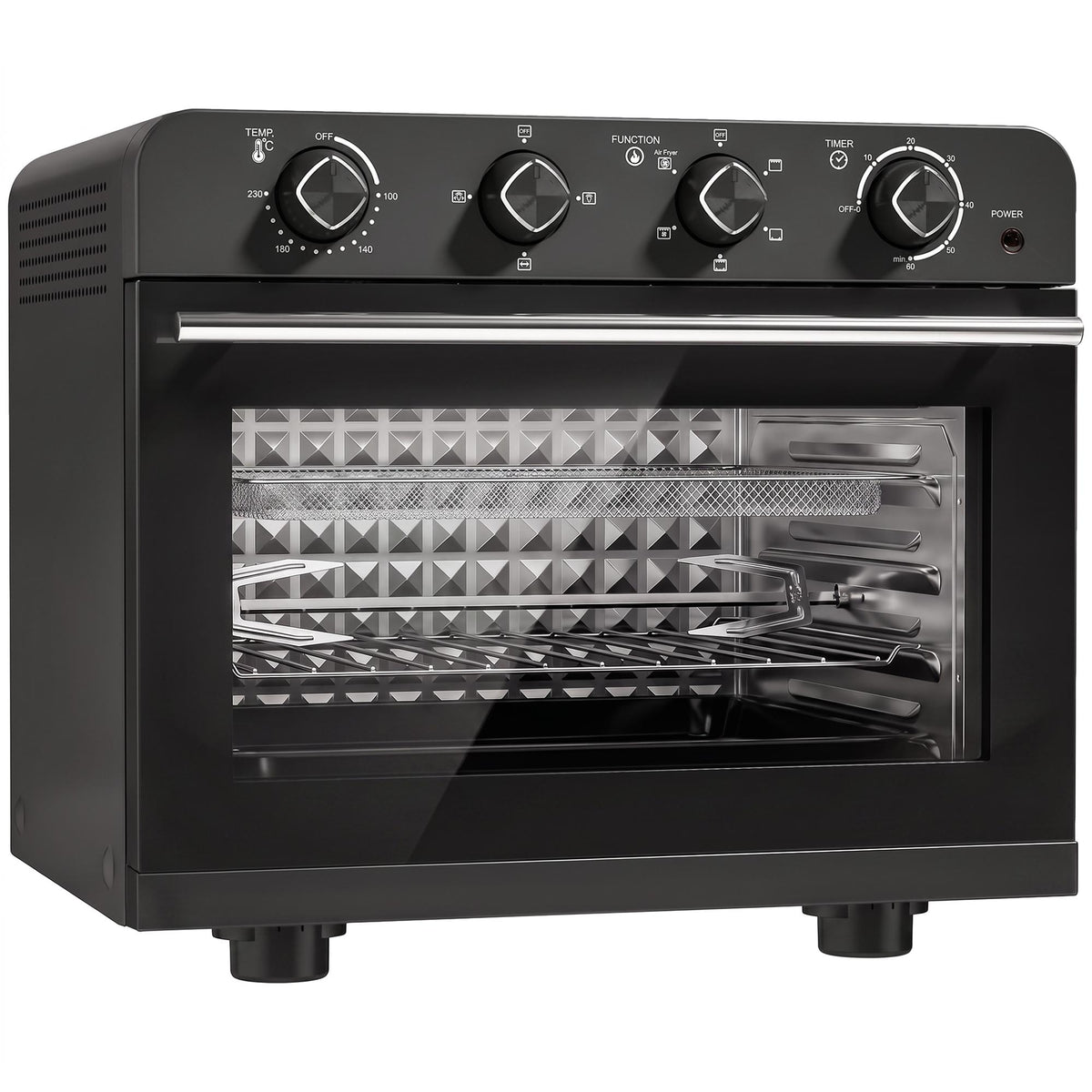 36L Air Fryer Oven with Rotisserie, 1800W, Black