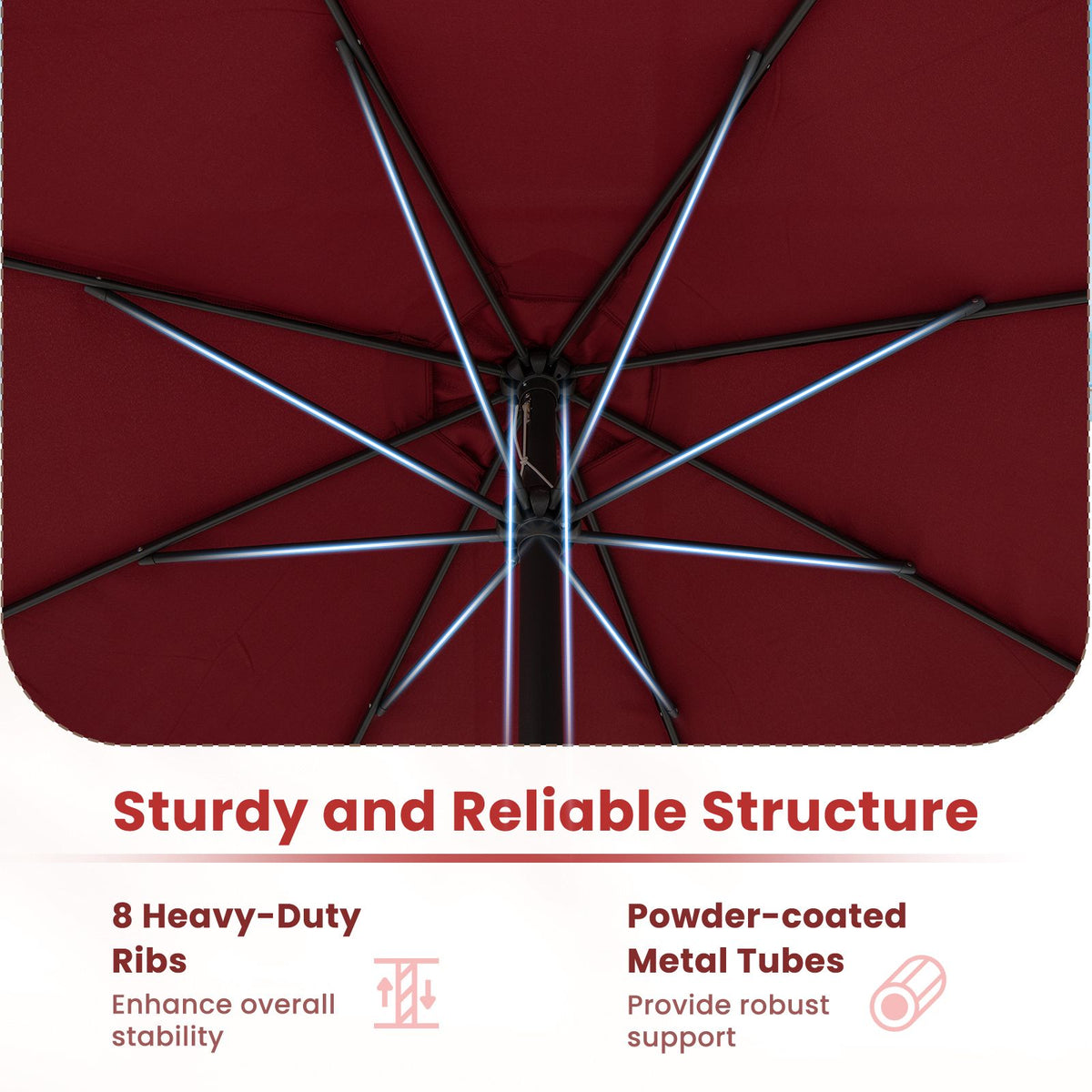 3.6m Patio Market Umbrella With Crank Handle, Vented