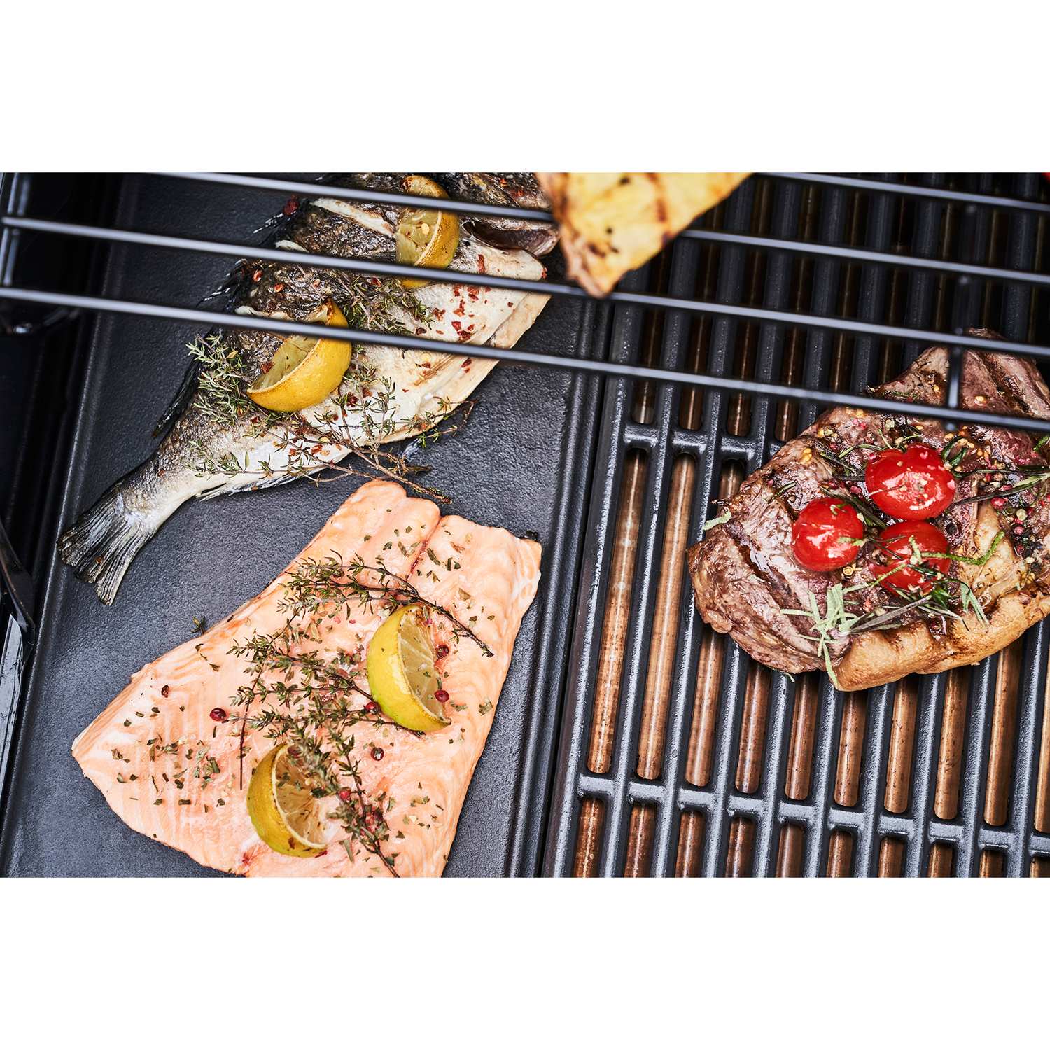 3-Burner Gas Grill with Infrared Sear Burner, Cast Iron Grates