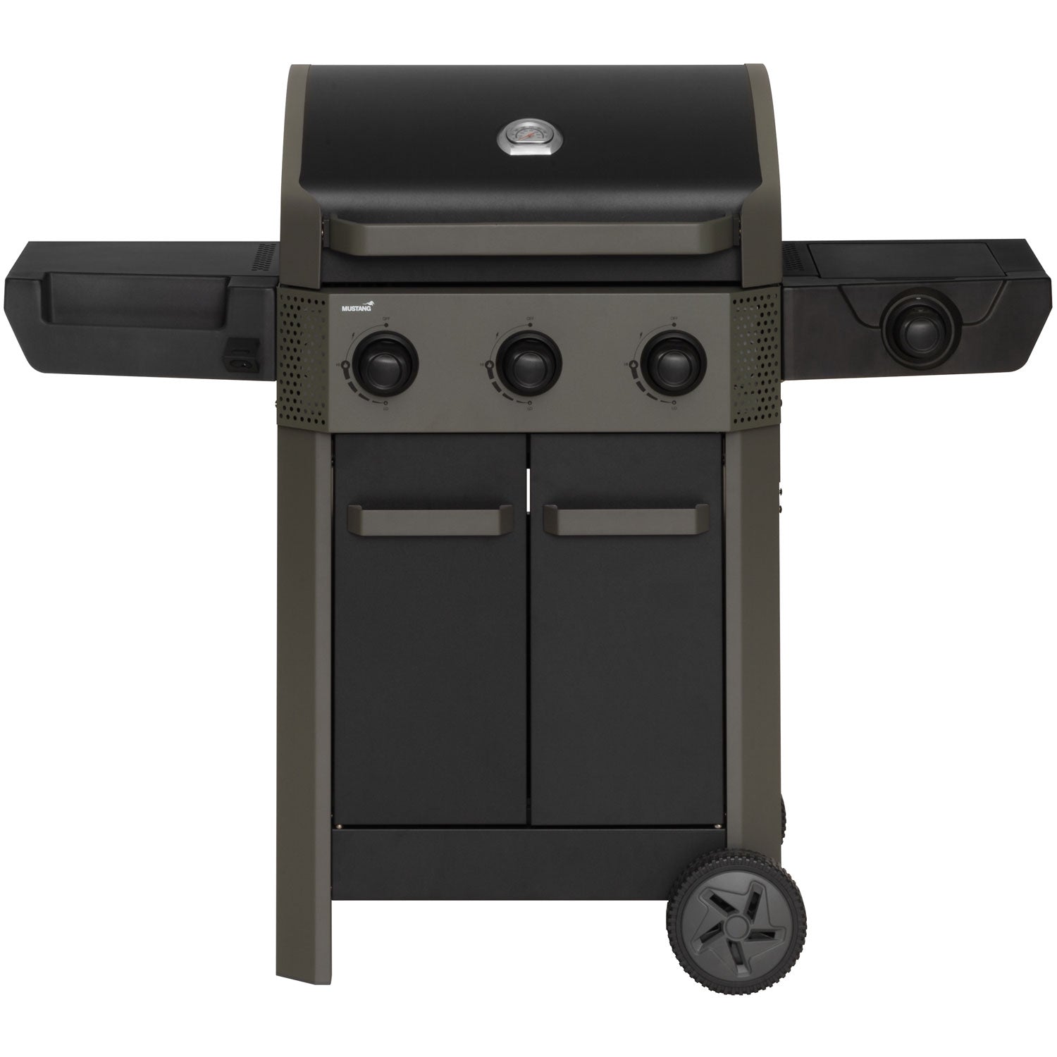 3-Burner Gas Grill with Side Burner, 60x42 cm Cooking Area