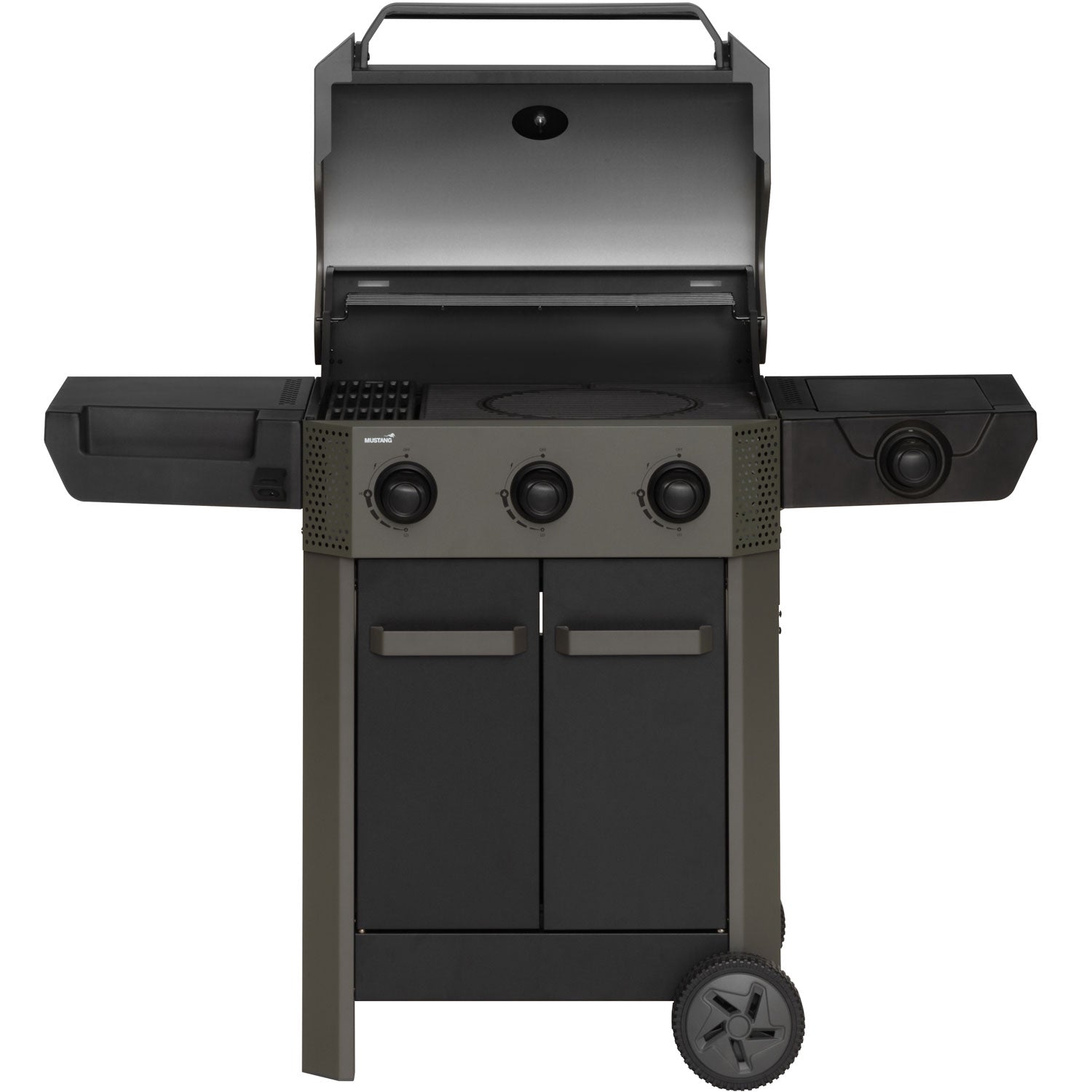 3-Burner Gas Grill with Side Burner, 60x42 cm Cooking Area