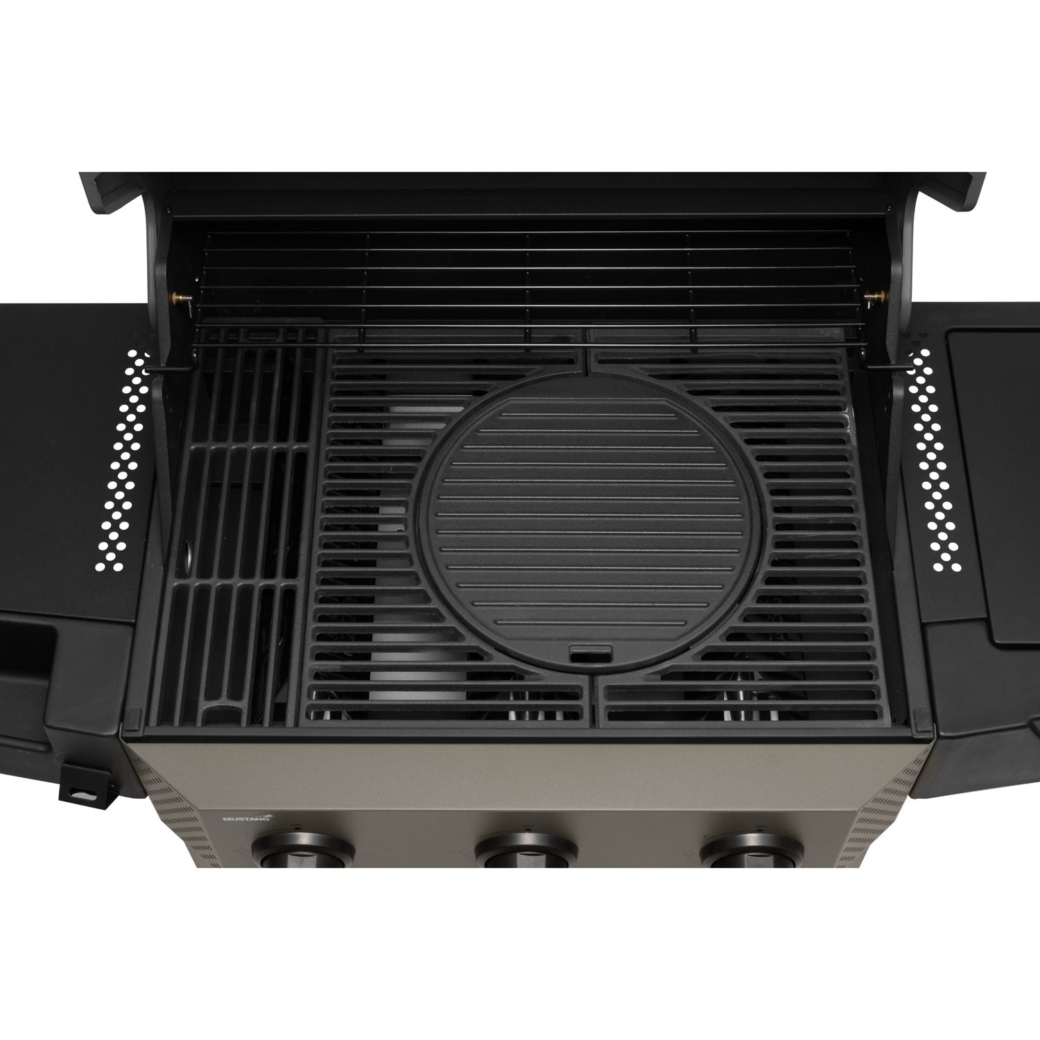 3-Burner Gas Grill with Side Burner, 60x42 cm Cooking Area