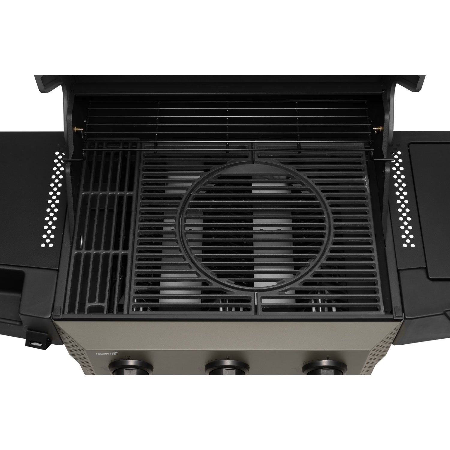 3-Burner Gas Grill with Side Burner, 60x42 cm Cooking Area