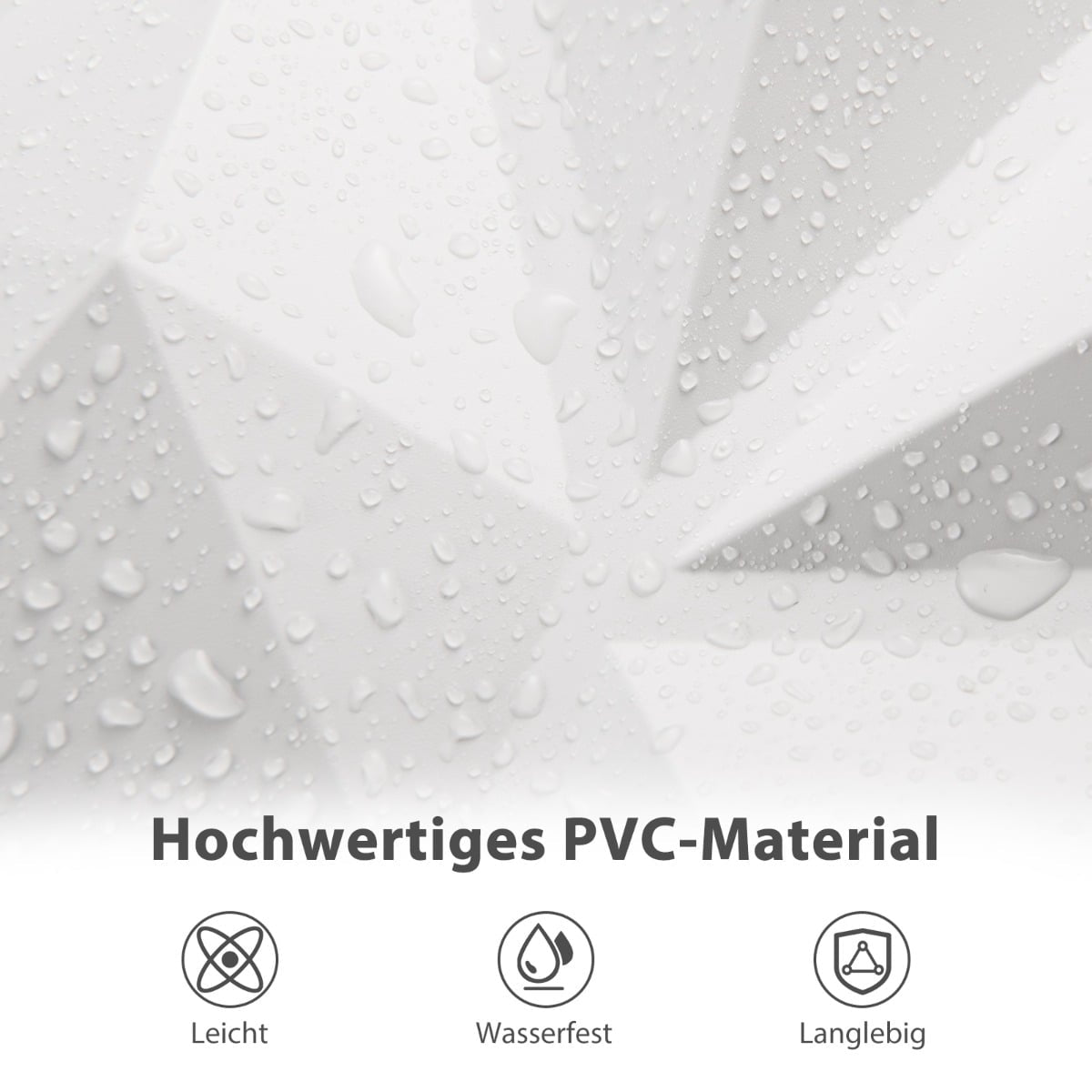 3D Wall Panels, Diamond Pattern, PVC, 100 Pack, 9㎡ Coverage