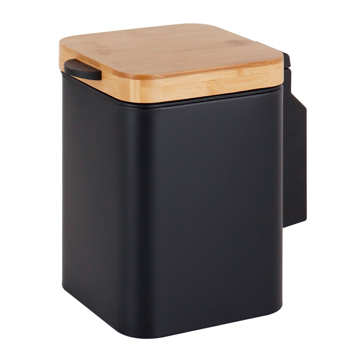 3-Litre Wall-Mounted Bin, Black, Bamboo Lid