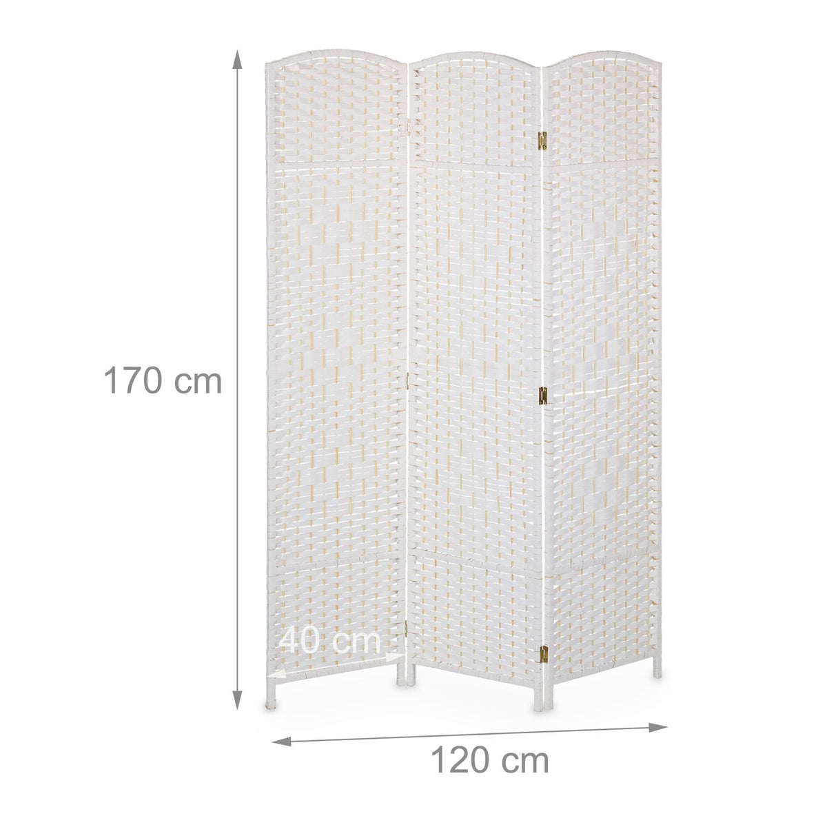 3-Panel Folding Screen White